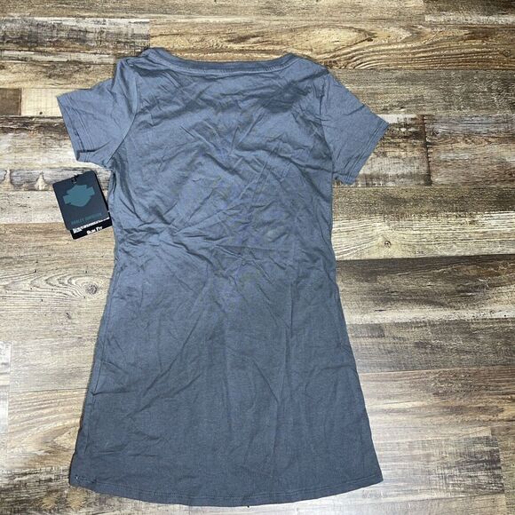 HARLEY-DAVIDSON Notch Neck Grey Tshirt 96203-16VM NWT Size S - Picture 7 of 7